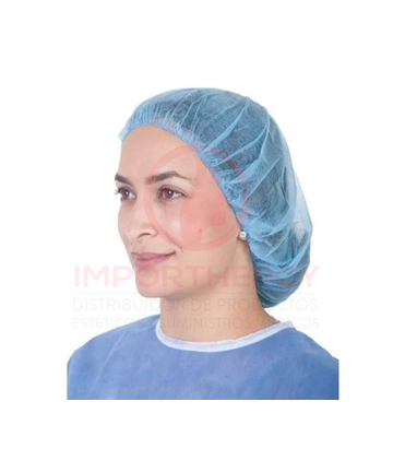 GORRO ENFERMERA AZUL TIPO ACORDEON 1/100