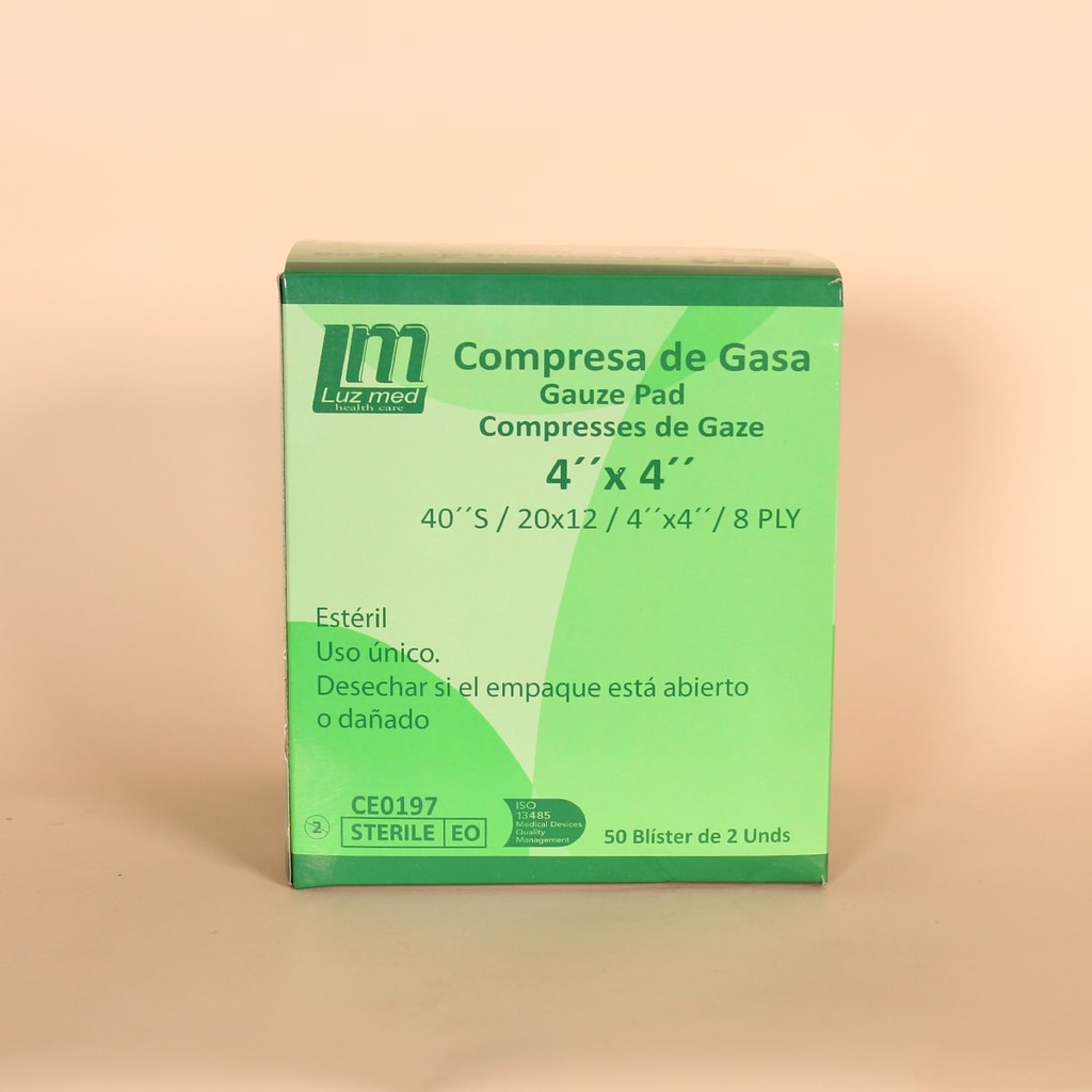 CAJA DE GASA 4´´x 4´´ 8-PLY 50/2 BLISTER