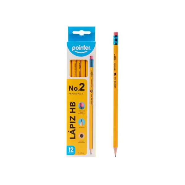 LAPIZ CARBON #2 POINTER HB AMARILLO C/P 12/1
