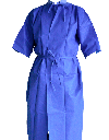 BATA AZUL DESECHABLE PARA PACIENTES MANGA CORTA