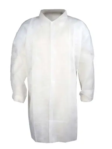 BATA BLANCA DESECHABLE PARA PACIENTES MANGA LARGA