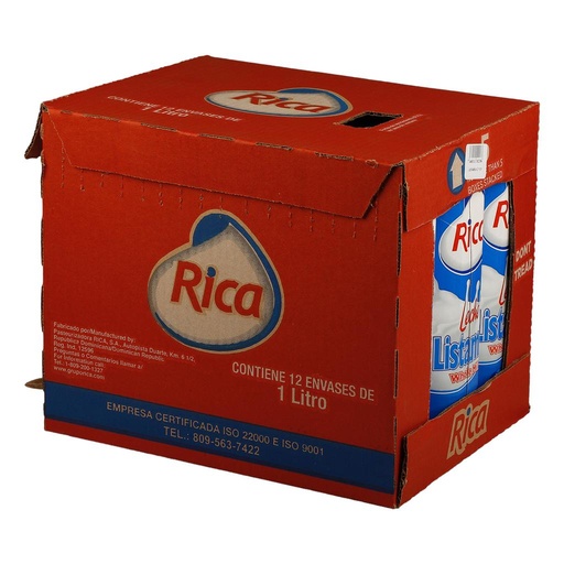 LECHE LISTAMILK RICA 12/1,LT